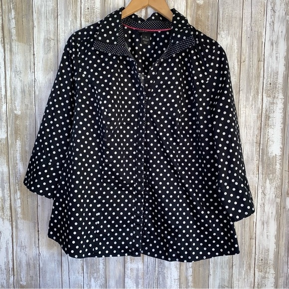 Lane Bryant Tops - Lane Bryant Black & White Polka Dot Button Down